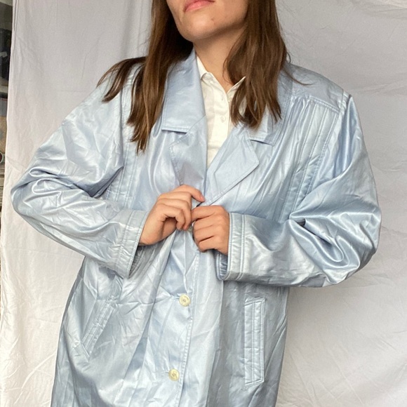 Bally blue French rain jacket trench coat vintage - Picture 4 of 16